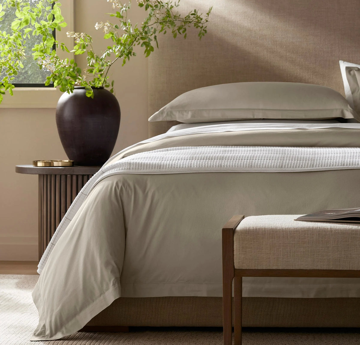 Signature Hemmed Duvet Set - Oak