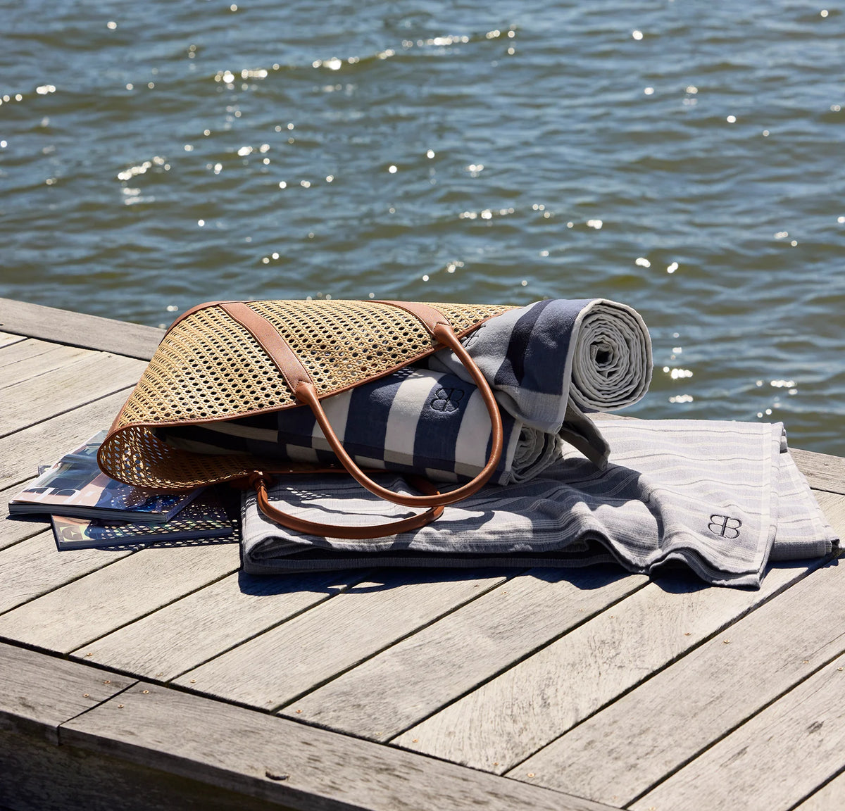 The Beach Blanket - Mineral Seaside Stripe
