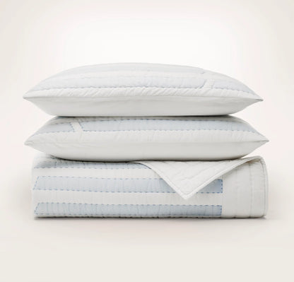 Shoreline Quilt Set - White/Seabreeze