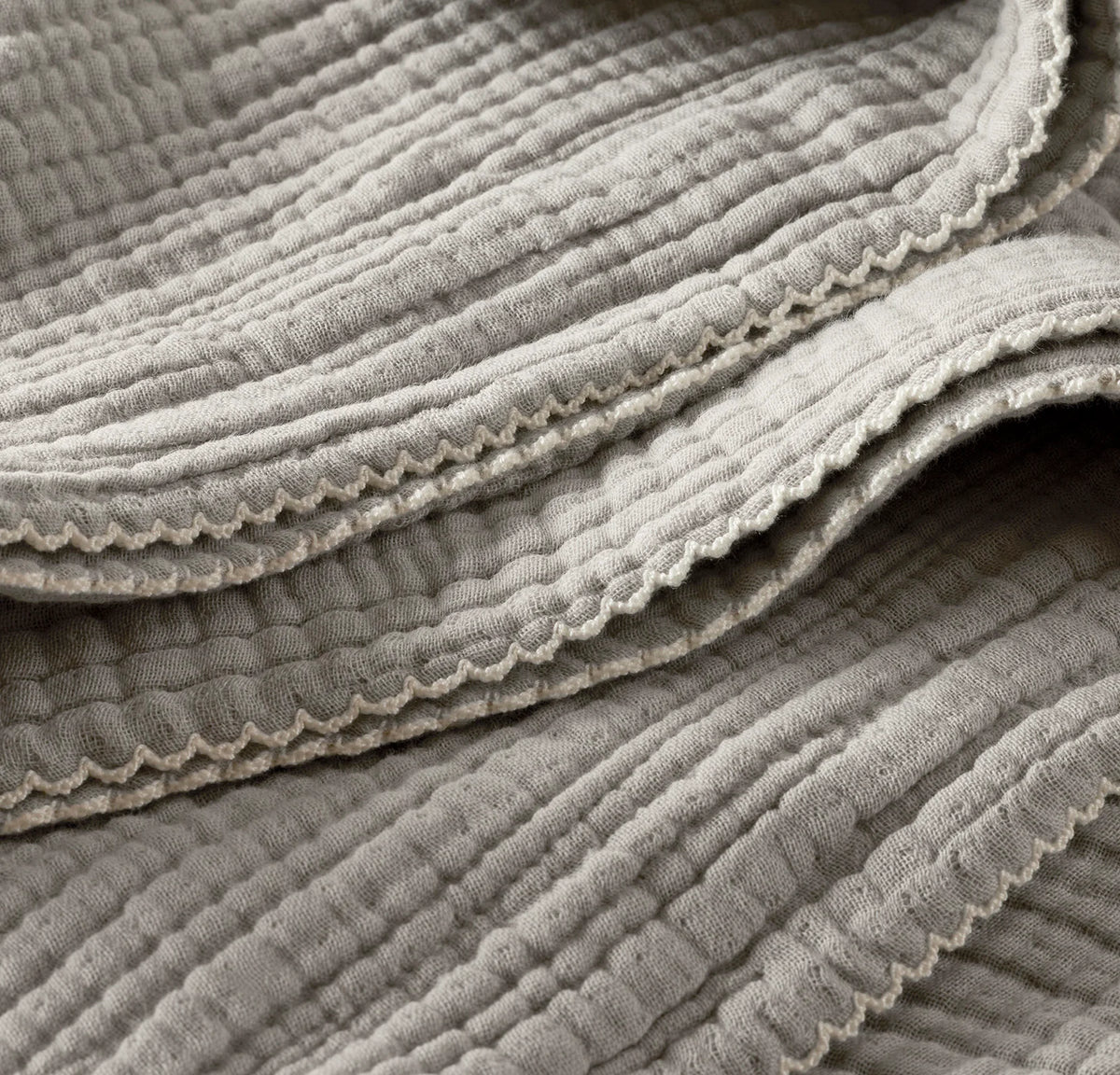 Dream Bed Blanket - Pewter/Cream Picot