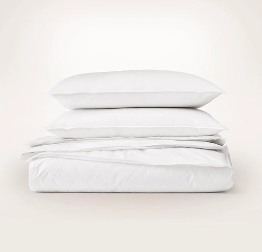 Percale Vintage Washed Duvet Set - Vintage White