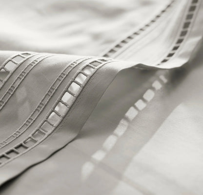 Signature Embellished Sheet Set - Mist/Mist Ladder Stitch