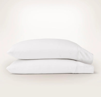 Percale Embellished Pillowcase Set - White/White Embroidered
