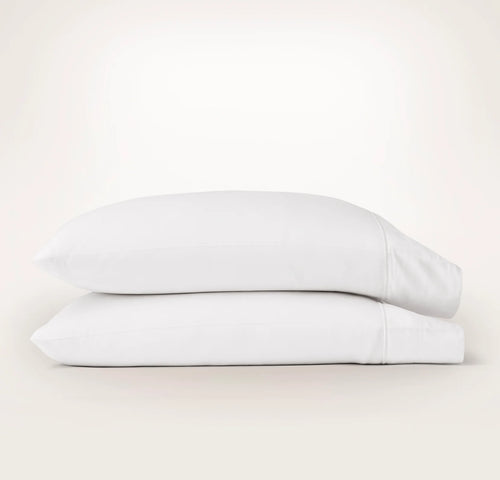 Percale Embellished Pillowcase Set - White/White Embroidered