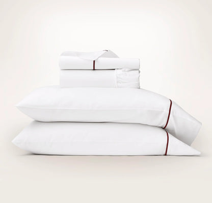 Signature Embellished Sheet Set - White/Holly Embroidered
