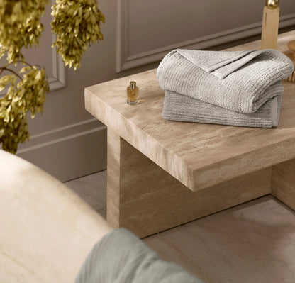 Turkish Ribbed Hand Towels (Pair) - Pewter