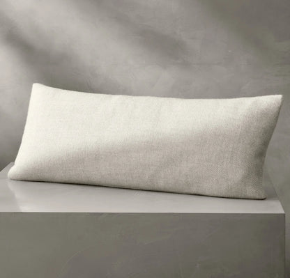 Alpaca Pin Check Pillow Cover - Ivory/Pewter