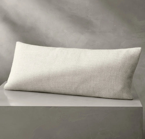 Alpaca Pin Check Pillow Cover - Ivory/Pewter