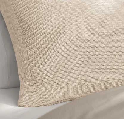 Ribbed Knit Pillow Cover (20x20) - Heathered Oatmeal