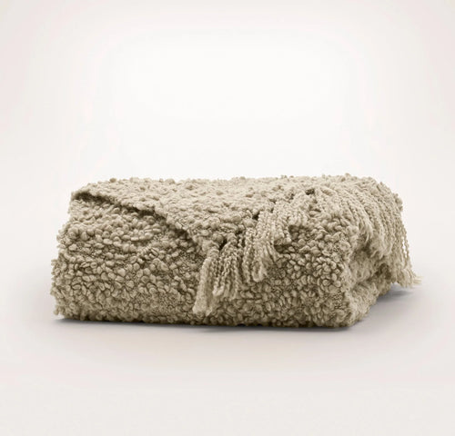 Cozy Boucle Throw Blanket - Heathered Oak
