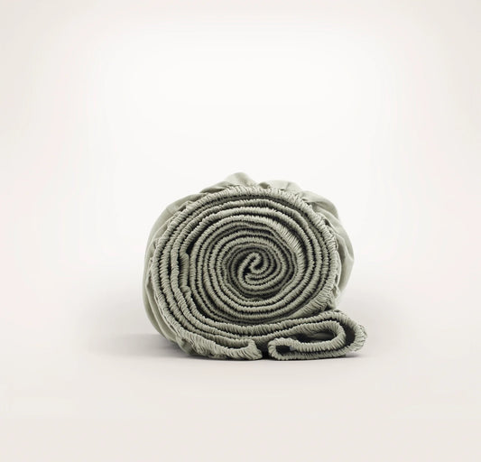 Percale Hemmed Fitted Sheet - Sageleaf