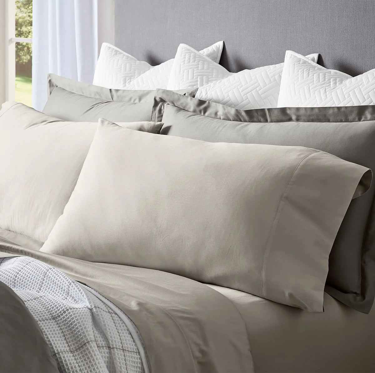 Percale Hemmed Sheet Set - Pewter
