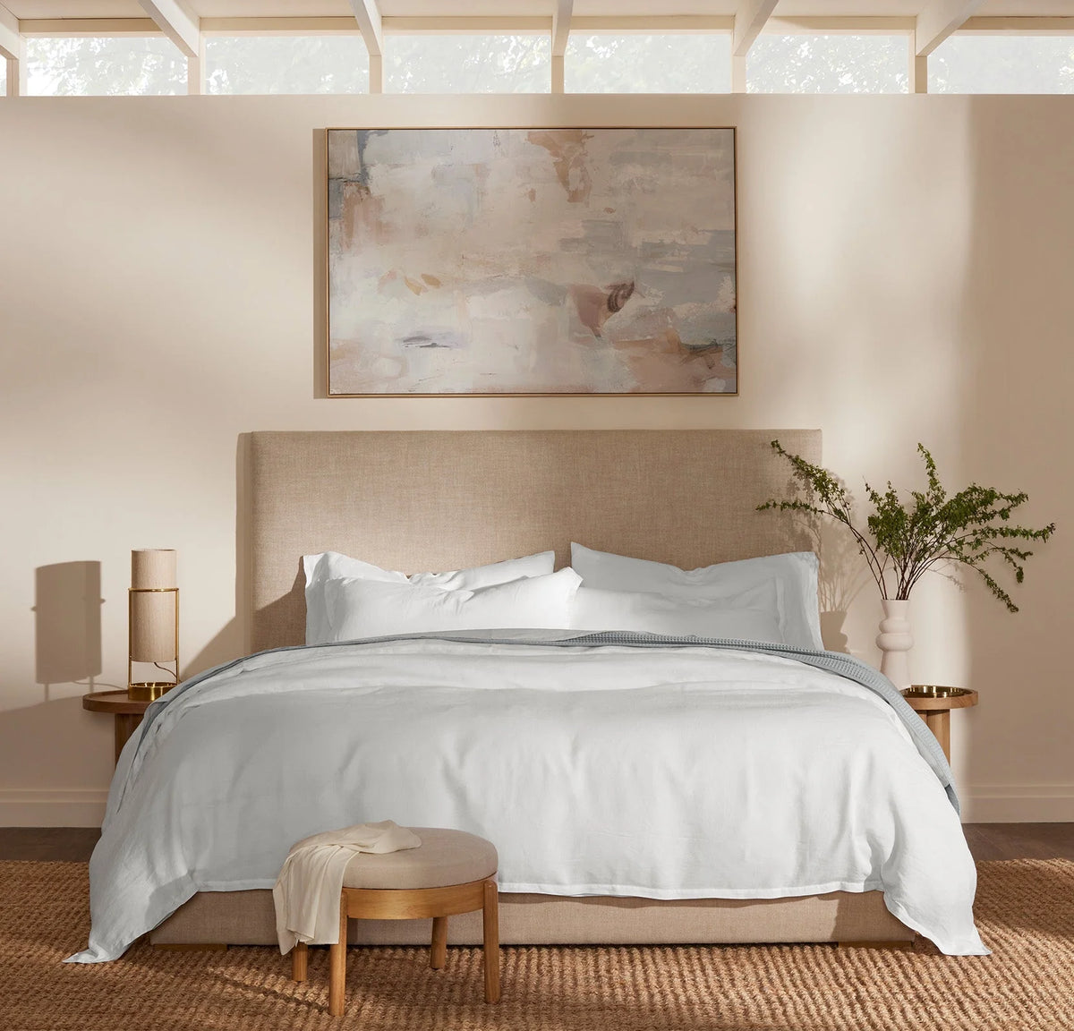 Linen Duvet Set - White