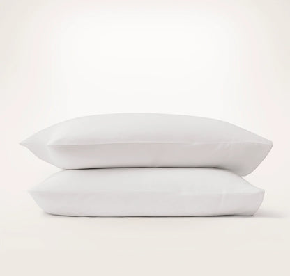 Signature Embellished Pillowcase Set - White/White Piped Edge