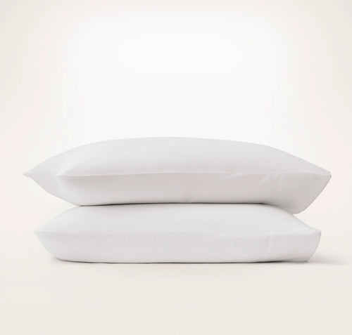 Signature Embellished Pillowcase Set - White/White Piped Edge