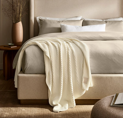 Sunday Knit Throw Blanket - Cream