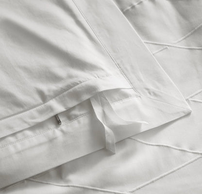 Reserve Embellished Duvet Set - White/White Embroidered Lattice