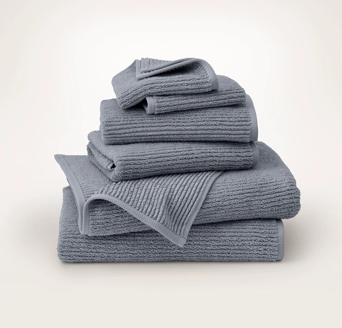 Turkish Ribbed Bath Towel Set