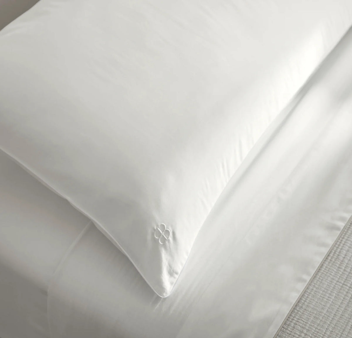 Percale Embellished Duvet Set - White/White Piped Edge