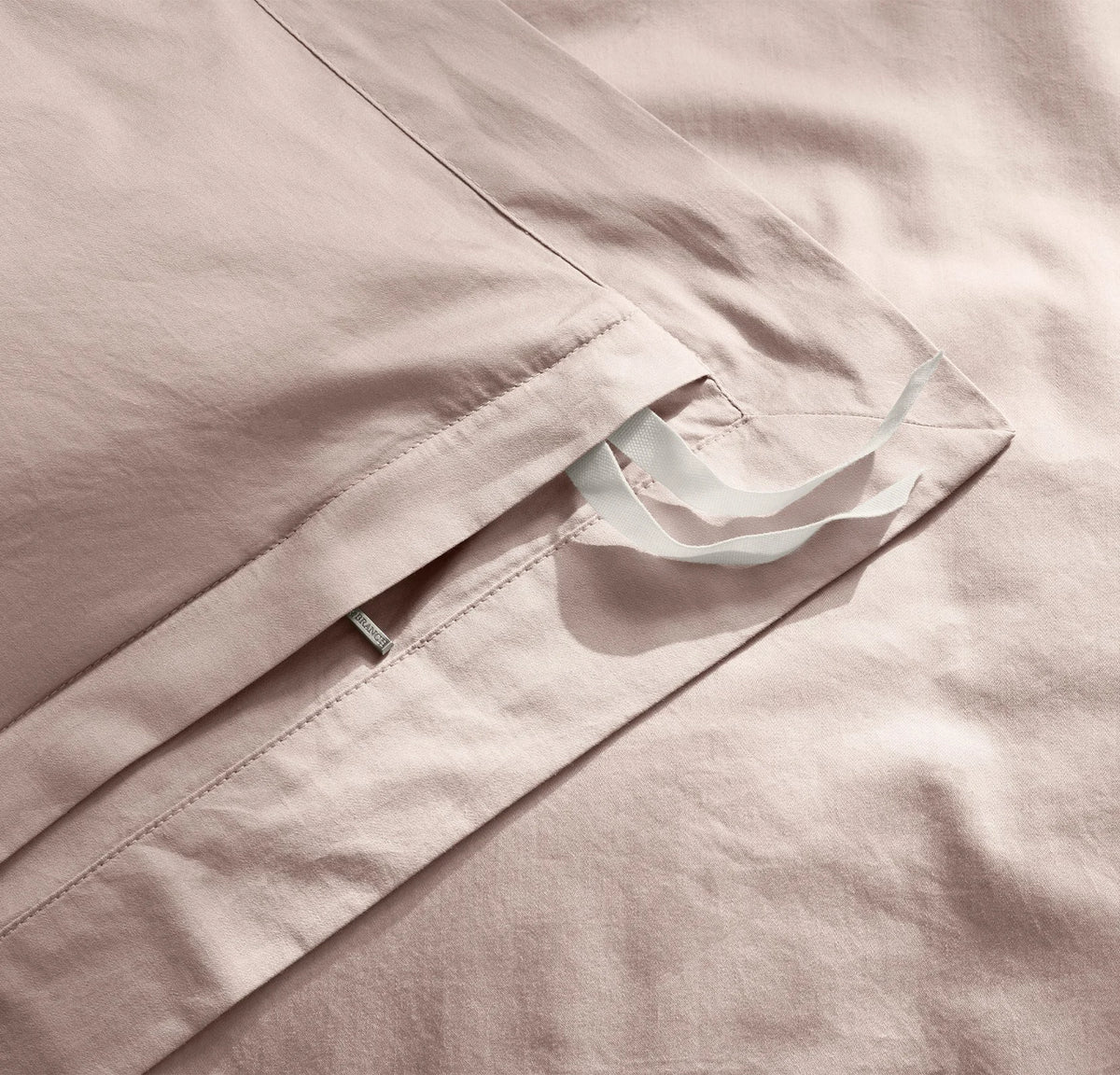 Percale Hemmed Duvet Set - Dusty Rose