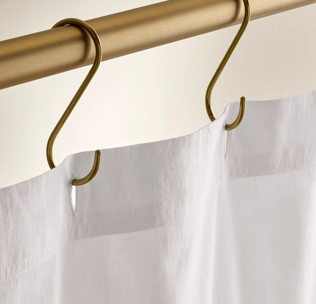 Ottoman Ribbed Shower Curtain - White