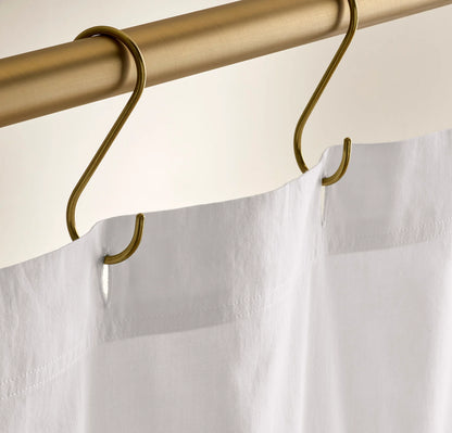 Ottoman Ribbed Shower Curtain - White