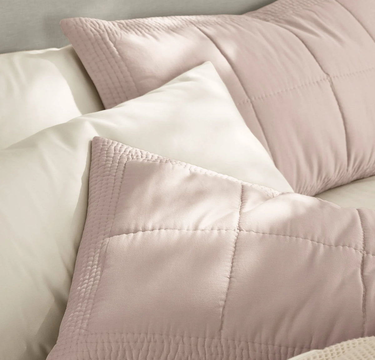 Signature Handstitched Quilted Sham - Dusty Rose