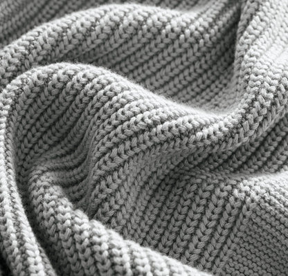 Ribbed Knit Baby Blanket - Shore