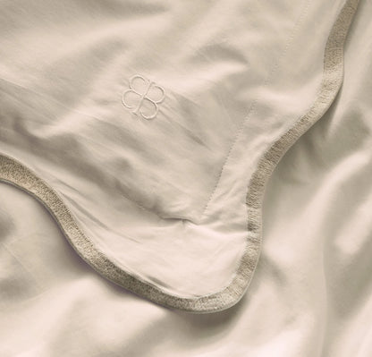 Signature Embellished Duvet Set - Cream/Sand Curved Edge