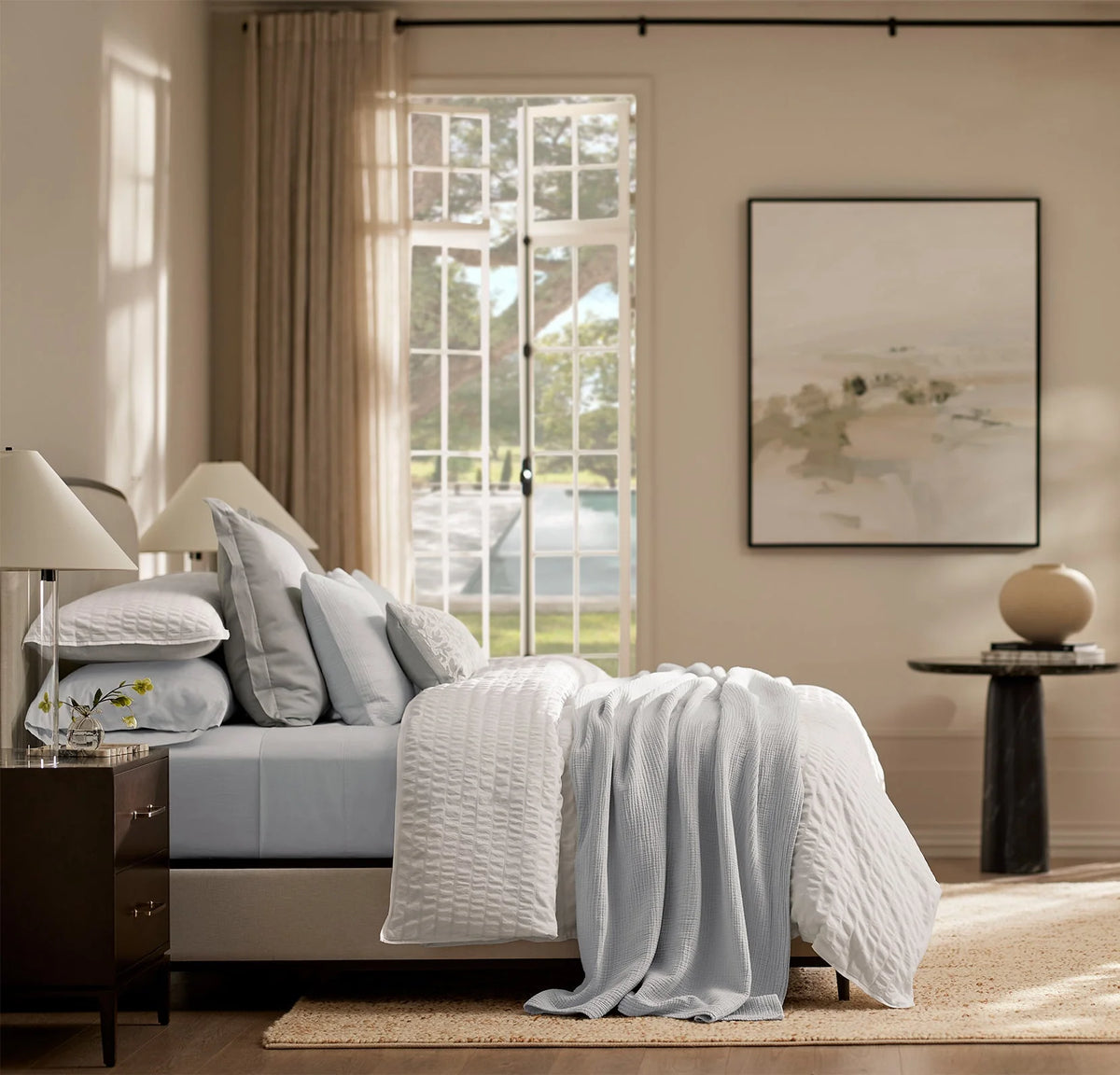 Relaxed Seersucker Duvet Set - White
