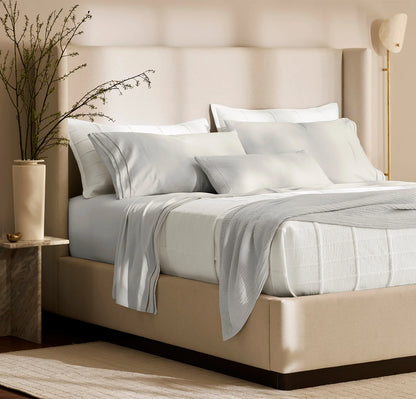 Signature Embellished Sheet Set - Mist/Mist Ladder Stitch