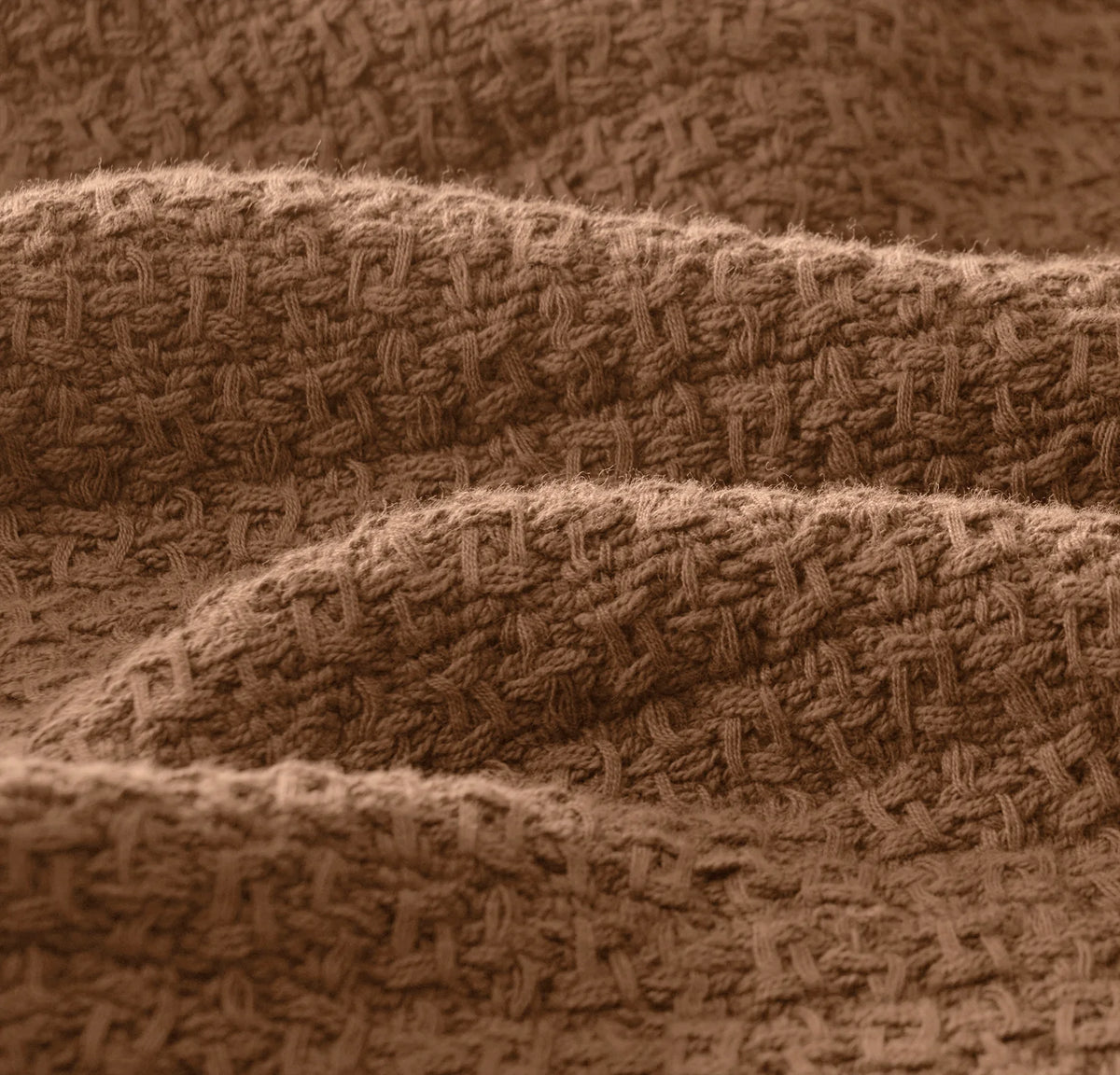 Modern Crochet Bed Blanket - Chestnut