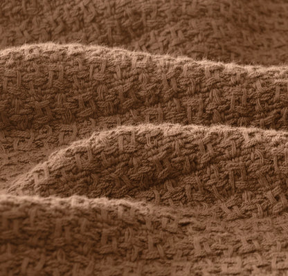 Modern Crochet Bed Blanket - Chestnut