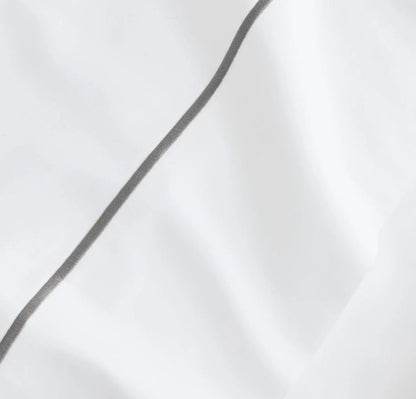 Signature Embellished Sheet Set - White/Stone Embroidered
