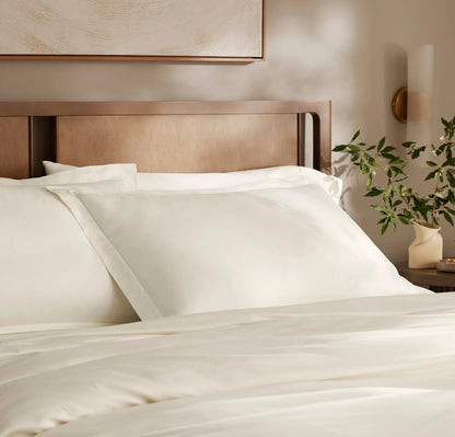 Signature Hemmed Duvet Set - Cream