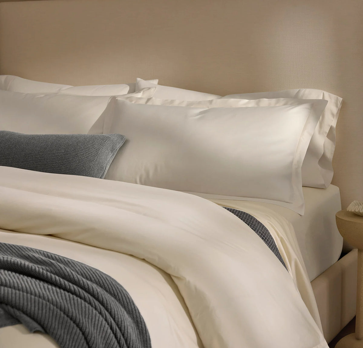 Signature Hemmed Duvet Set - Natural