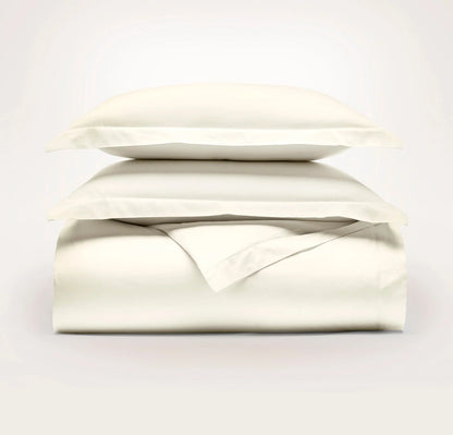 Signature Hemmed Duvet Set - Cream