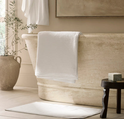 Turkish Ribbed Bath Sheet - White