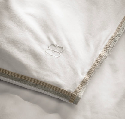Signature Embellished Duvet Set - White/Pewter/Oak Trielle