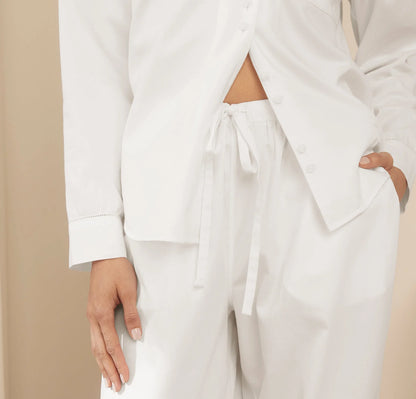 Signature Long Sleeve & Pants Pajama Set - White