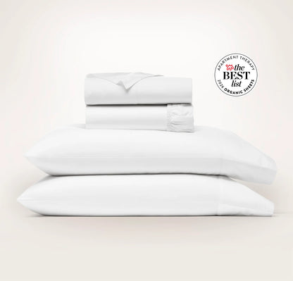Percale Hemmed Sheet Set - White