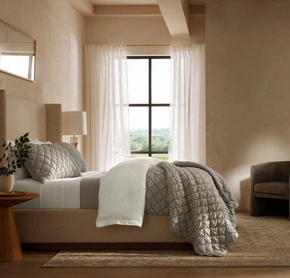 Signature Handstitched Cloud Comforter Set - Pewter