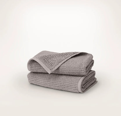 Turkish Ribbed Hand Towels (Pair) - Stone