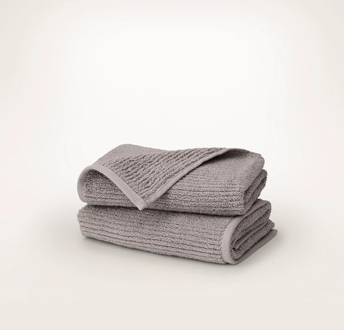 Turkish Ribbed Hand Towels (Pair) - Stone