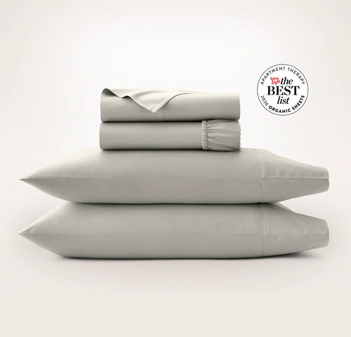 Percale Hemmed Sheet Set - Pewter
