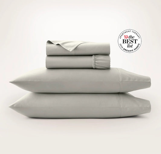 Percale Hemmed Sheet Set - Pewter