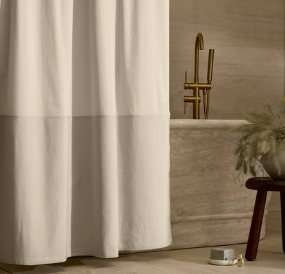 Ottoman Ribbed Shower Curtain - Sand
