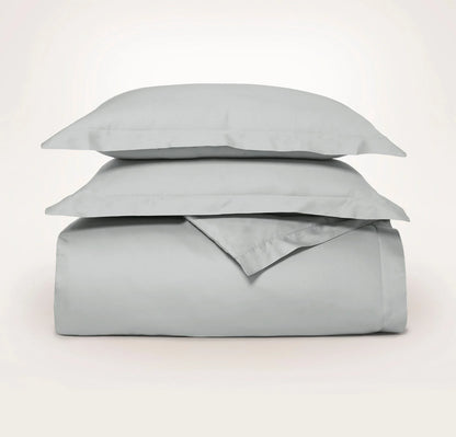 Percale Hemmed Duvet Set - Shore