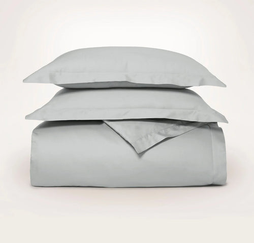 Percale Hemmed Duvet Set - Shore