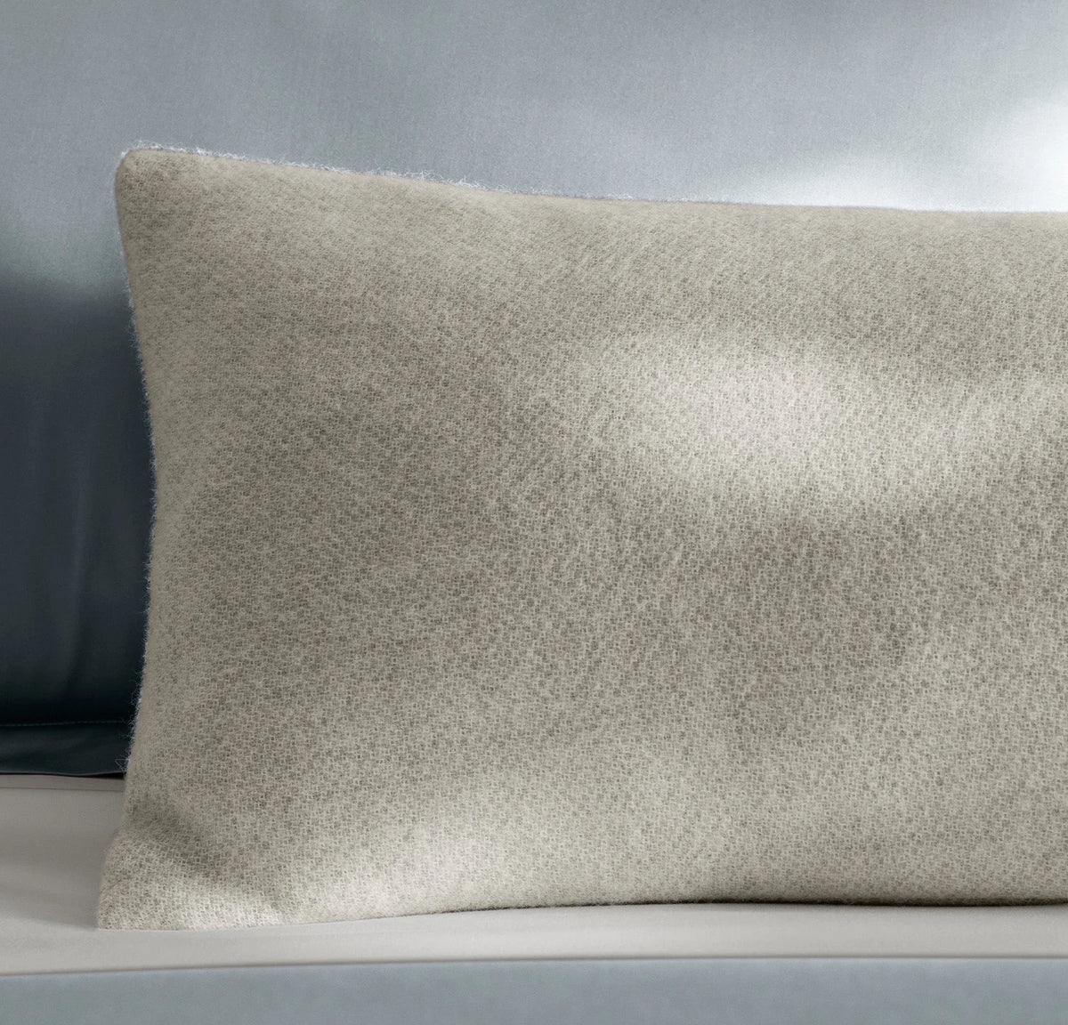 Alpaca Pin Check Pillow Cover - Ivory/Pewter